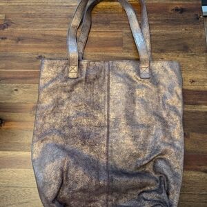 Metallic Pink/Brown Tote Bag